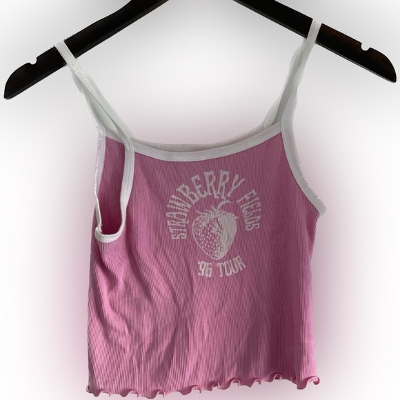 SOLD ON DEPOP - y2k strawberry fields forever tank top brandy melville - Picture 1 of 1
